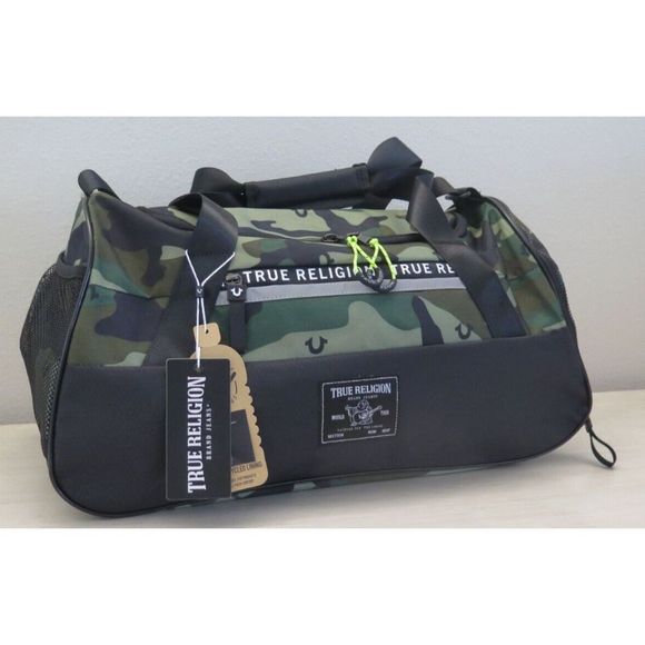 True Religion TR101809 Unisex Medium Camo Tulo Duffle Gym Bag $99 - Picture 4 of 12